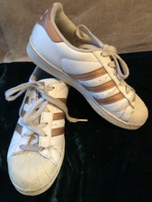 WOMEN’S SUPERSTAR ADIDAS TRAINERS UK5, EUR38 WHITE & GOLD