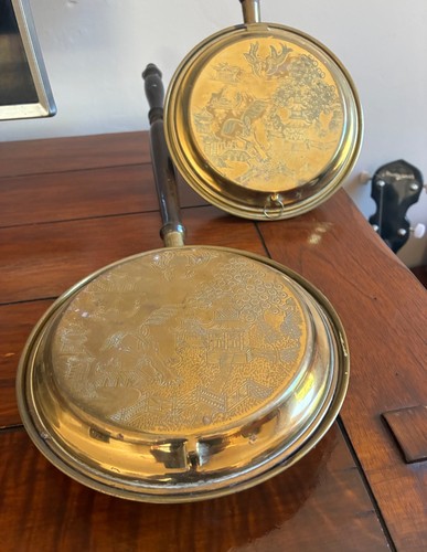 Vintage brass miniature bed - brass,