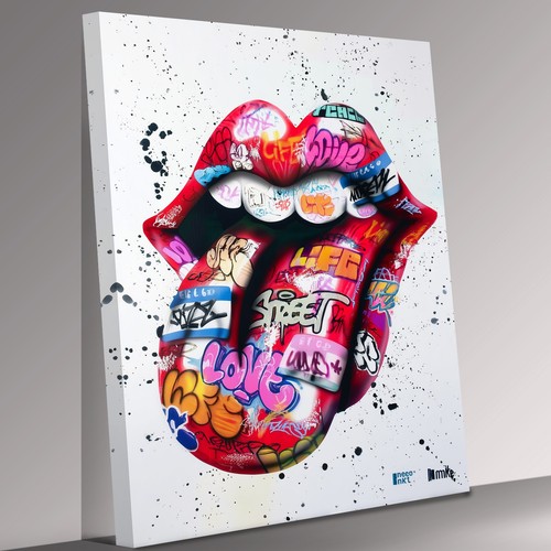 Graffiti lips pop - lips, wall