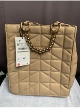 ZARA tote shoulder medium handbag beige colour new with tags genuine💕❤️