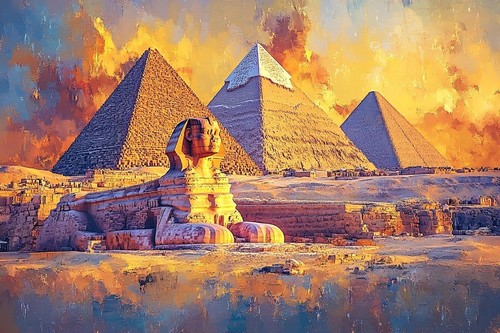 Egyptian pyramids canvas - egyptian,