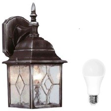 Powermaster IP23 4-Sided Lantern - Leaded / Silver Black & FREE E27 Bulb S5901