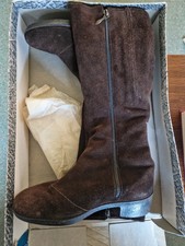 Morlands vintage UK 6 brown waterproof sheepskin 70s fleece lined boots with box
