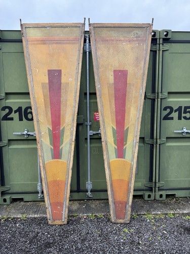 Pair vintage fairground panels - pair,