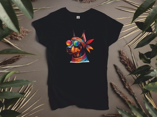 Hippie doberman ladies shirt - t,