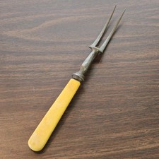 Vtg 2 Tine Carbon Steel Meat