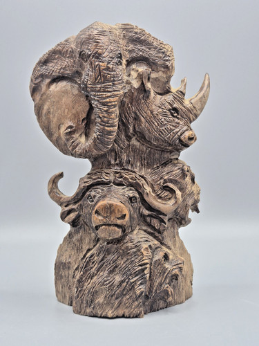 Hand carved wooden african - wooden,