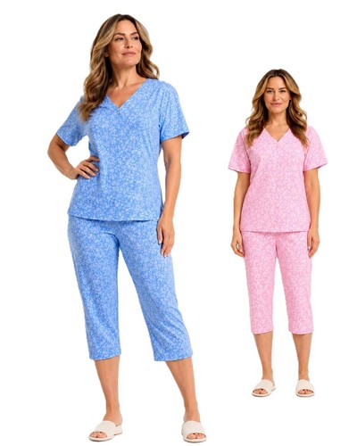 Ladies floral pyjama set - ladies,