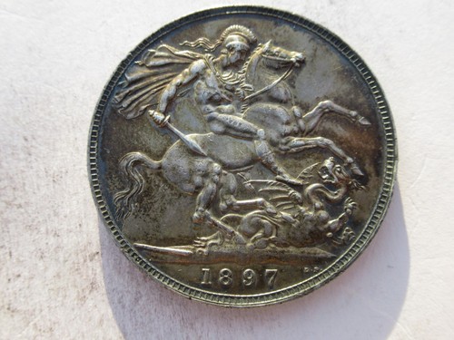 1897 silver victoria crown - victoria,