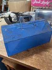 SMALL Blue Metal Tool Box with Internal Tray - 36x20cm