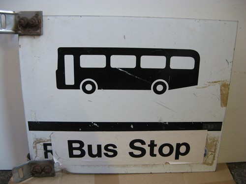 Genuine old alloy bus stop - alloy,