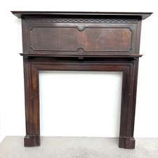 Tall reclaimed antique early 20th century mahogany fireplace surround circa 1920