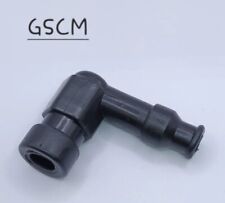 Spark Plug Cap Rubber Threaded Type Fitting Black Motorcycle Motorbike 