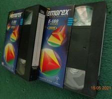 2 x vgc blank video cassette tapes VHS E 180 3 hour 6 LP Memorex gwo used once