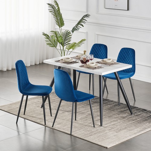 Dining table set grey - table, white