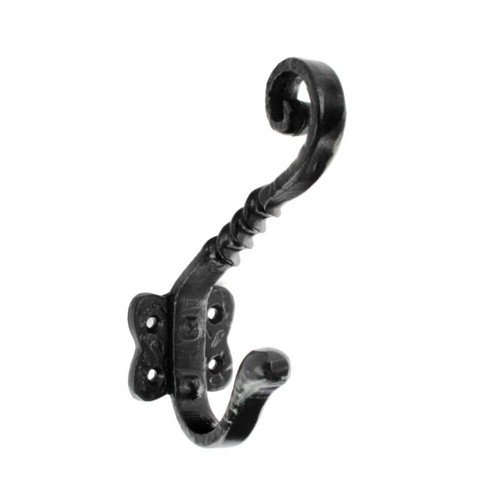 Black hat coat hook antique - hat,