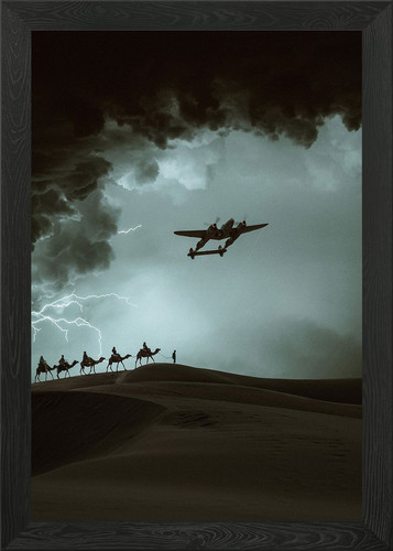 Plane p38 lightning framed - p38,