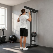 Wall Mounted Lat Pull Down Machine, Crossover Cable Machine for Home Gym