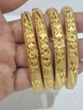 Size 2.8, Antique Indian Gold Plated Antique Design Style Kada Set Light Weight 