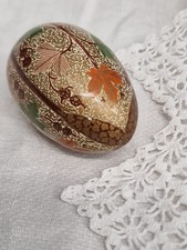 Vintage Painted Decorative Wooden Treen Sock Darning Egg