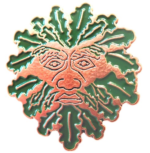 Ancient green man - green, enamel