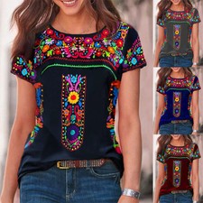 Womens Boho Floral T-Shirt
