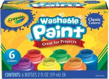 Washable Paint for Kids Toddler Baby Finger Craft Non Toxic,Pack of 6 Paints Set