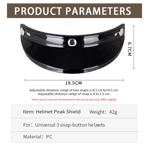 Retro helmet visor black - retro, 3/4