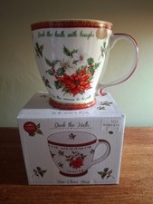 Leonardo Collection Christmas "Deck The Halls" Footed Mug Large In Box