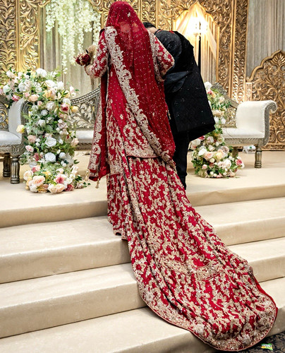 Red lace embroidered - red,