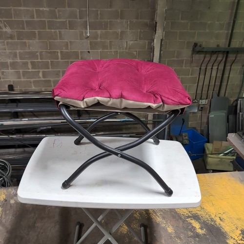 Red folding footstool - red,