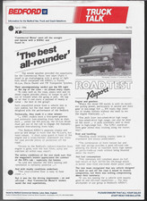 Bedford KBD41 4x4 Pick-Up Road Test 1986 UK Salesmans Single Sheet Brochure