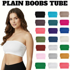NEW LADIES PLAIN BOOB TUBE