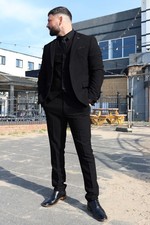 Mens Black Three Piece Suit