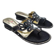 womens sandals wedge black