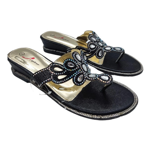 Womens sandals wedge - wedge, black