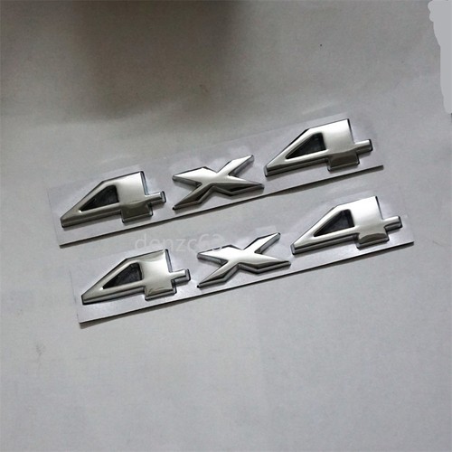 Silver 4x4 chrome metal - 2x,