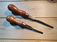 2 Vintage Colonel Wooden Handled Screwdrivers Old Hand Tools Woodworking Tool
