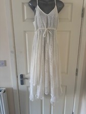 Topshop Ivory asymmetrical midi dress size 10