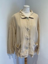 OSKA linen Jacket  Size 4 UK 16 18 cream boxy coat short A line layers chore