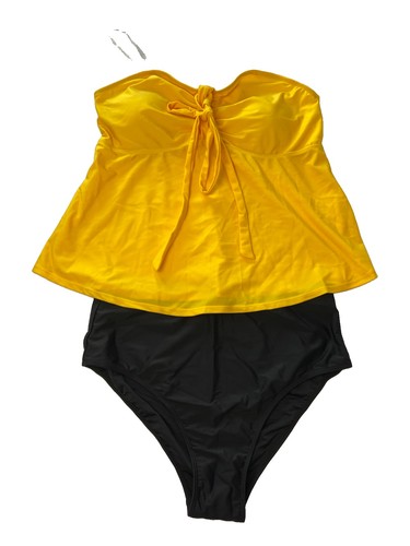 Womens yellow black - womens, tankini