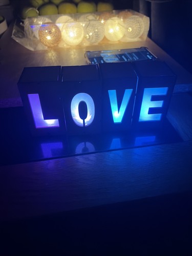 Led love wooden blocks - led,