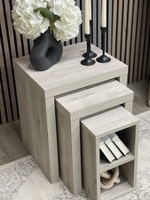 Next Bronx Grey Nest Of 3 Side Tables