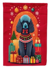 Poodle Black Standard Holiday Christmas Dog Flag