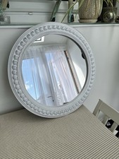 White Shabby Chic Round Mirror