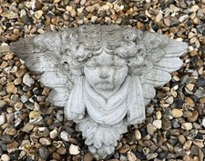 Vintage Cherub Garden Wall Planter Stone Antique Angel