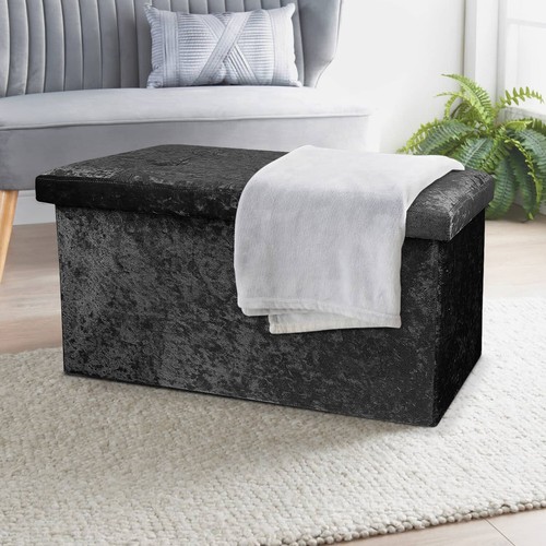 Seater crushed black velvet - black,