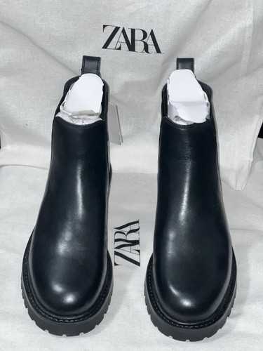 Zara leather chelsea boots - leather,