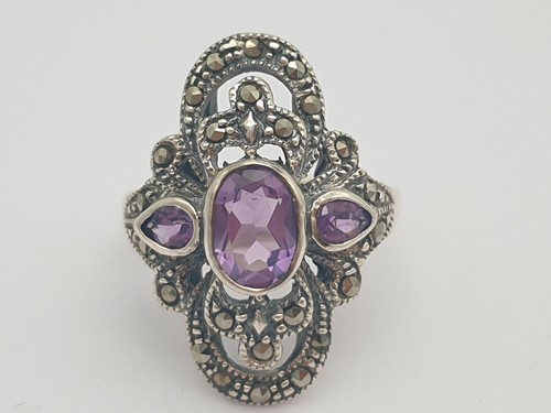 Silver amethyst ring - ring, /