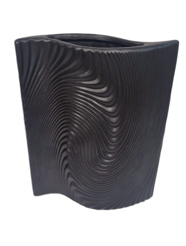 Textured black ceramic - ceramic, vase